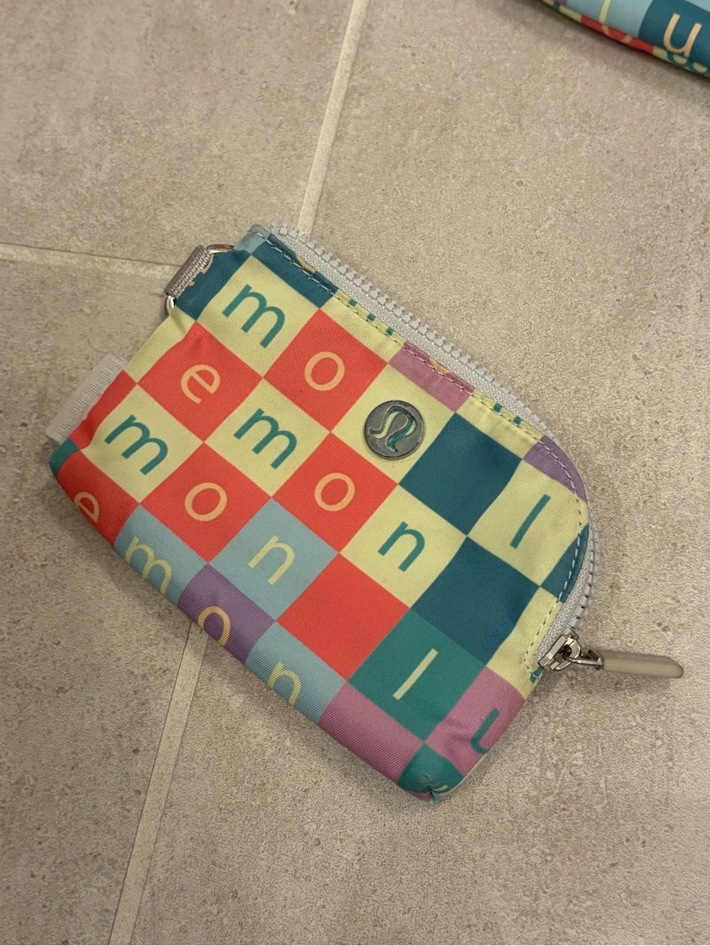 Lululemon athletica Multicolor Checker Coin Pouch • clippable mini wallet